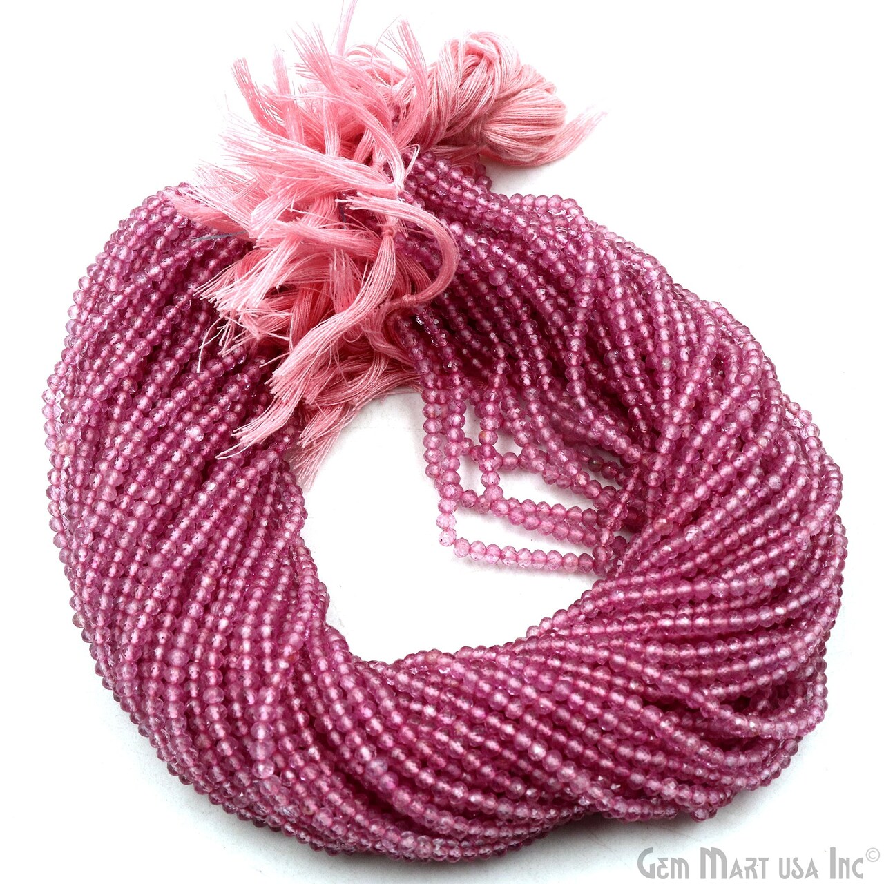 Gemstone Rondelle Bead Strands, Round Faceted, Polished Beads, Handmade Rondelle Beads, 12.5-inch, 3-4mm Round Strands for DIY Jewelry Making, GemMartUSA (70002)